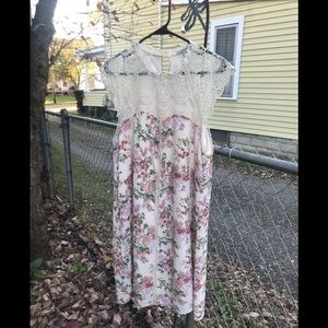 Jodifl boho crochet cottagecore floral peony dress